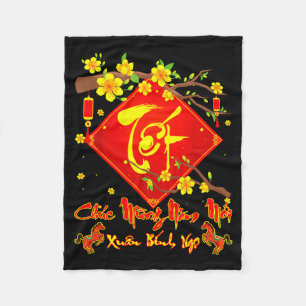 Tet 2026 Chuc Mung Nam Moi Xuan Binh Ngo Vietnames Fleece Blanket
