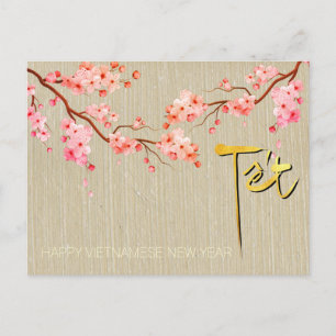 Tet Hoa Anh Dao Blossom Vietnamese New Year HP2a Holiday Postcard