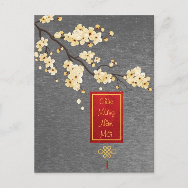 Tet New Year Yellow Hoa Mai Blossoms Postcard (Front)