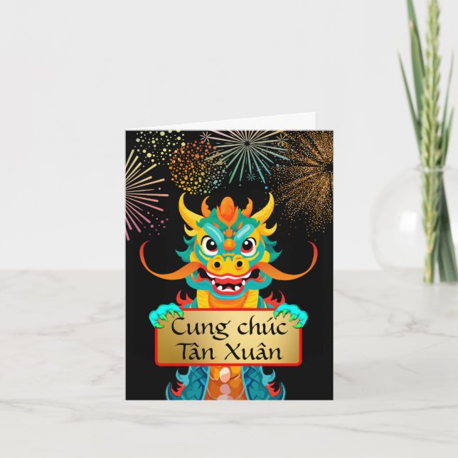 Tet Vietnam New Year of the Dragon Lunar Year Card (Front)