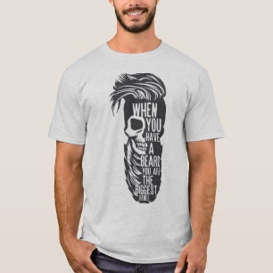 tete de mort citation hipster beard rebel barbe co T-Shirt