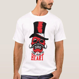 tete_de_mort_hipster_citation_mustache_heart_moust T-Shirt