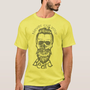 tete_de_mort_hipster_citation_never_cut_beard_mous T-Shirt