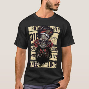 Tete de mort rather_die hipster skull crane barbe T-Shirt