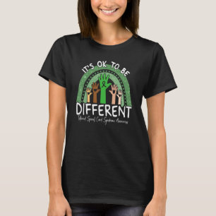 Tethered Spinal Cord Syndrome Awareness Green Rain T-Shirt