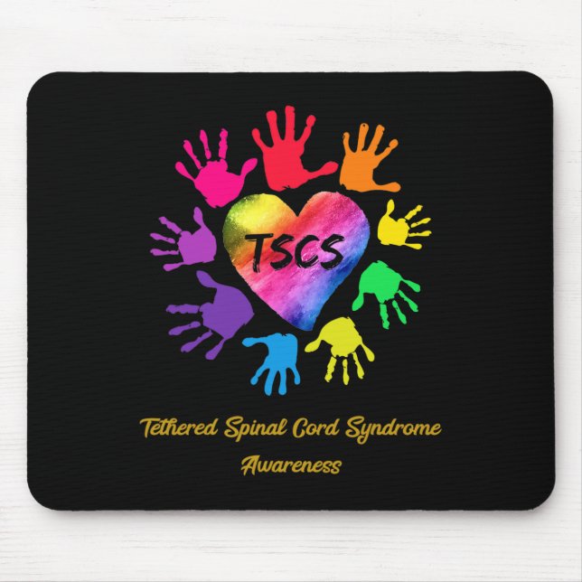 Tethered Spinal Cord Syndrome Awareness Hands Gift Mouse Mat (Front)