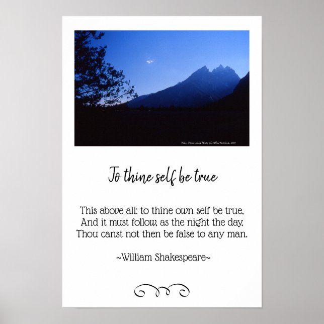 Teton Mountains Silhouette Photo Poster (Front)
