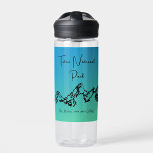 Teton National Park Blue Green 20oz Straw Water Bottle