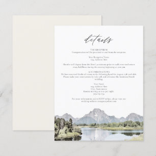 TETON NATIONAL PARK Mountain Wedding Details Card