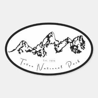 Teton National Park Oval Sticker