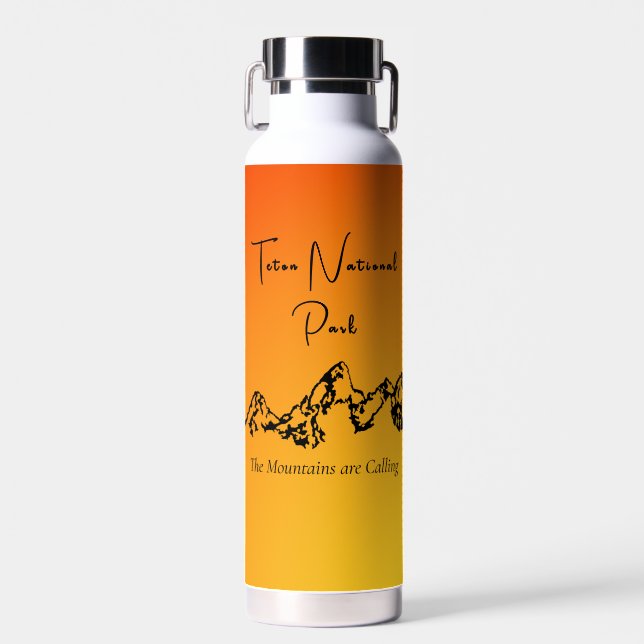 Teton National Park Sunset Colours Water Bottle (Front)
