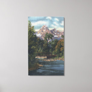 Teton National Park, WY - Twin Peaks View Canvas Print