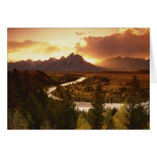 Teton Range at sunset, from Snake River