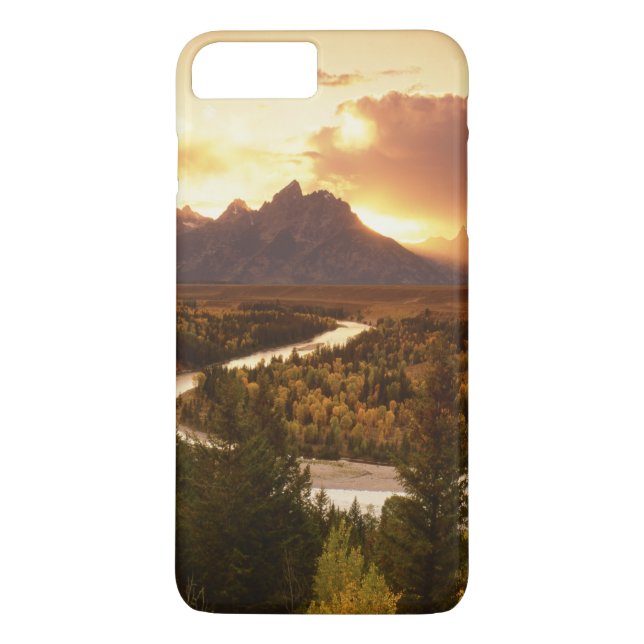 Teton Range at sunset, from Snake River Case-Mate iPhone Case (Back)