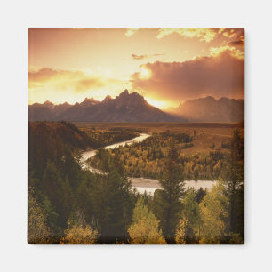 Teton Range at sunset, from Snake River Magnet