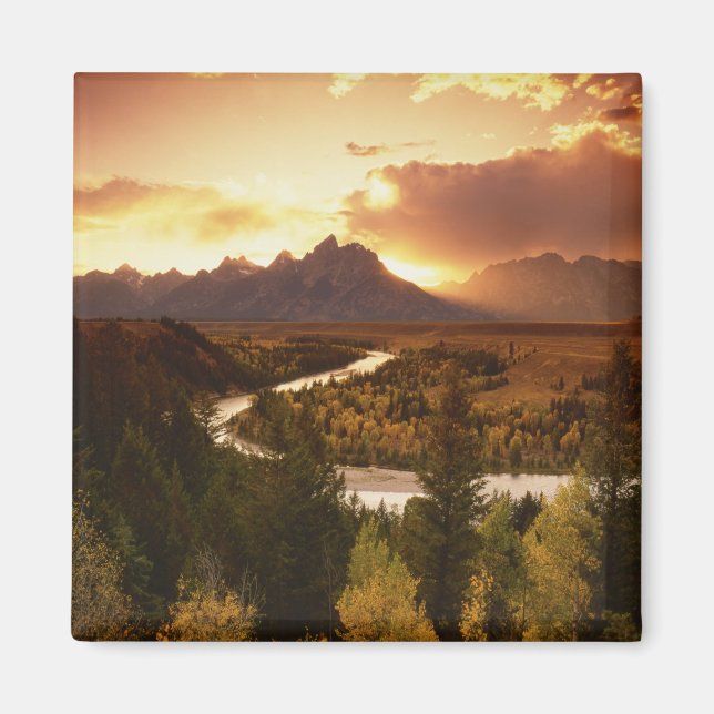 Teton Range at sunset, from Snake River Magnet (Front)