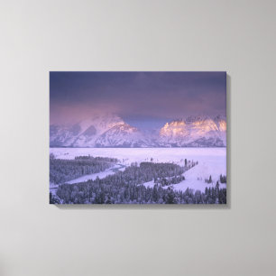Teton Range from Snake River Overlook, Grand Canvas Print