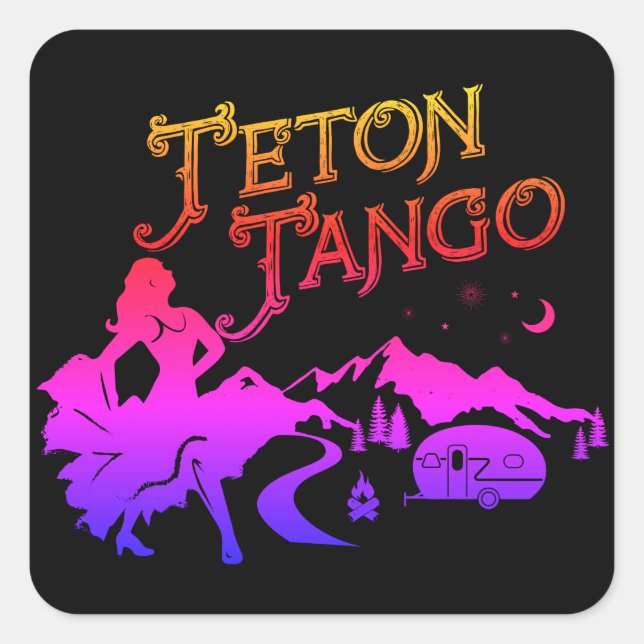 Teton Tango Sticker pink&blk (Front)