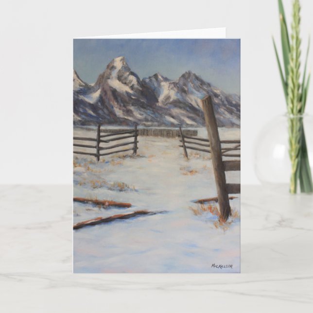 Teton Winter Original Fine Art All Occasion Card (Front)