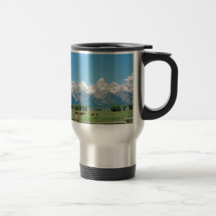 Tetons and Horses Travel Mug