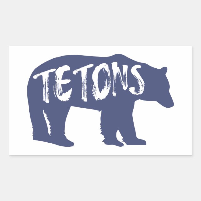 Tetons Bear Rectangular Sticker (Front)