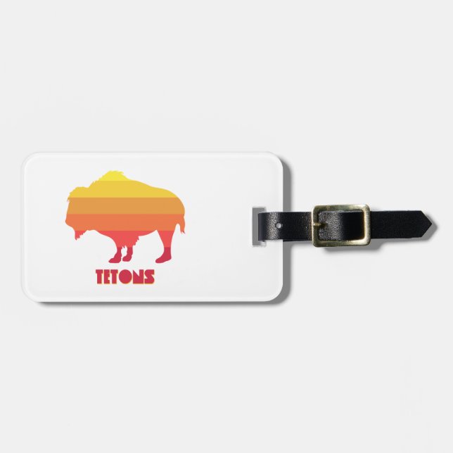 Tetons Bison Luggage Tag (Front Horizontal)