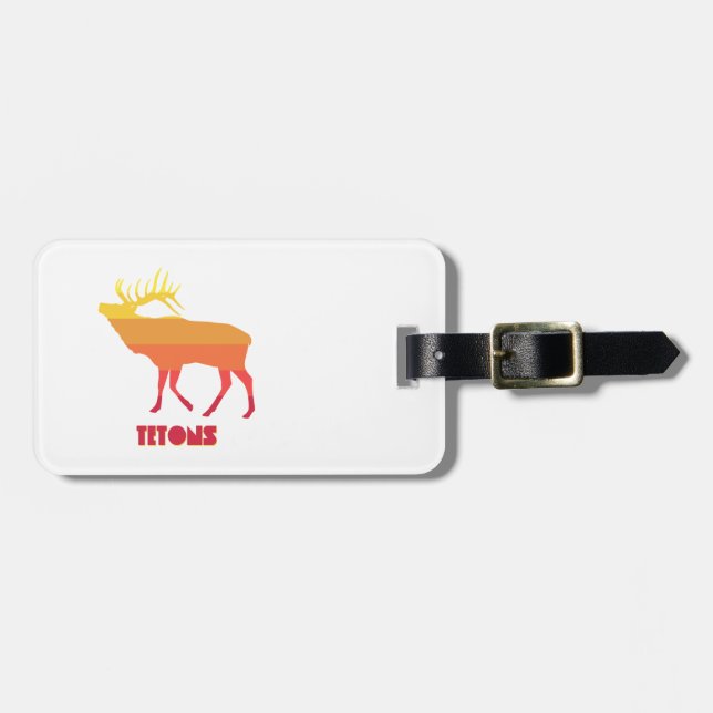 Tetons Elk Luggage Tag (Front Horizontal)
