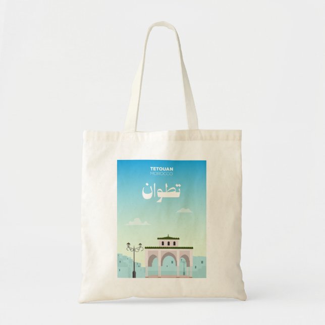 Tetouan Cityscape – Illustrated Morocco Tote Bag (Front)