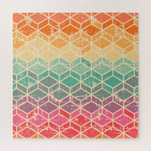 Tetragonal Geometric Grunge Seamless Pattern Jigsaw Puzzle