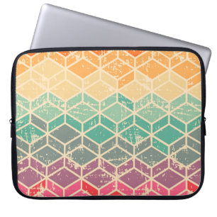 Tetragonal Geometric Grunge Seamless Pattern Laptop Sleeve