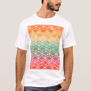 Tetragonal Geometric Grunge Seamless Pattern T-Shirt