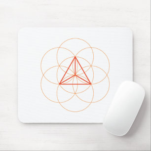 Tetrahedron Sacred Geometry Mouse Pad – Red-Orange