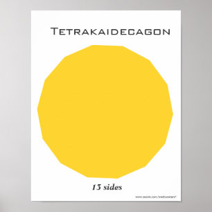Tetrakaidecagon Poster of Polygon