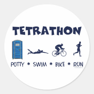 Tetrathon Triathlon T-shirt Classic Round Sticker