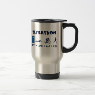 Tetrathon Triathlon T-shirt Travel Mug