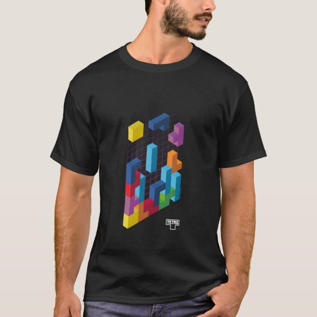 Tetris 3D Game Art T-Shirt (Front)