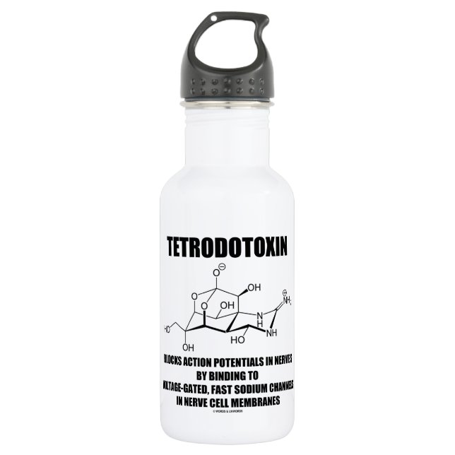 Tetrodotoxin Blocks Action Potentials In Nerves 532 Ml Water Bottle (Front)