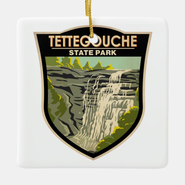 Tettegouche State Park Minnesota Vintage Ceramic Ornament (Front)