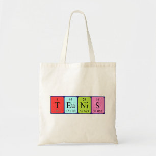 Teunis periodic table name tote bag