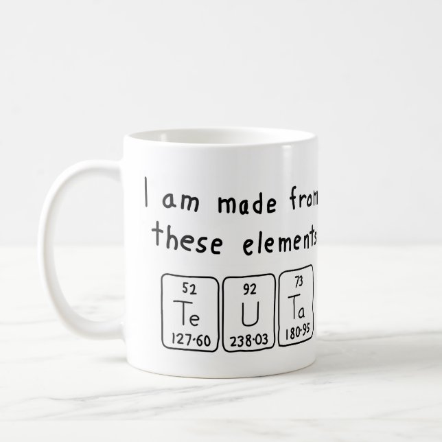 Teuta periodic table name mug (Left)