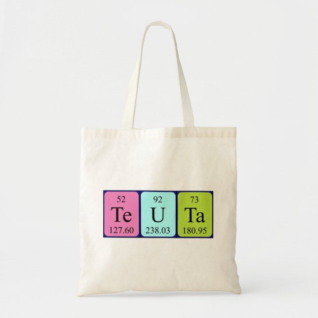 Teuta periodic table name tote bag (Front)