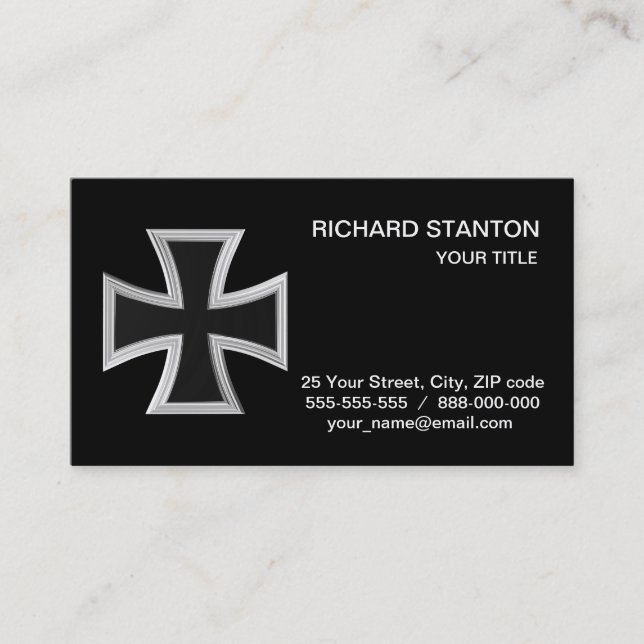 Teutonic cross business card (Front)