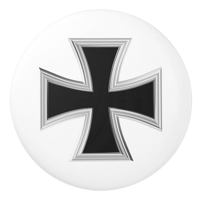 Teutonic cross ceramic knob (Front)