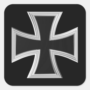 Teutonic cross square sticker