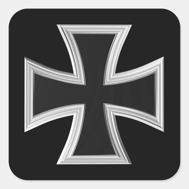Teutonic cross square sticker (Front)