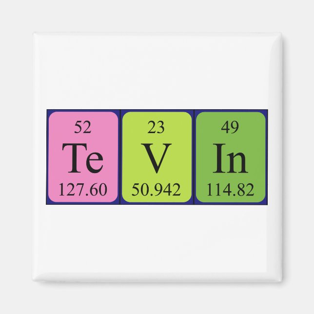 Tevin periodic table name magnet (Front)