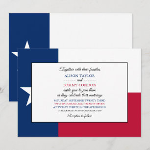 Texan Flag, Flag of Texas Wedding Invitation