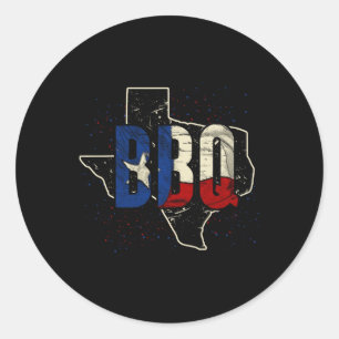 Texan Flag Proud American Gift Bbq Texas Classic Round Sticker