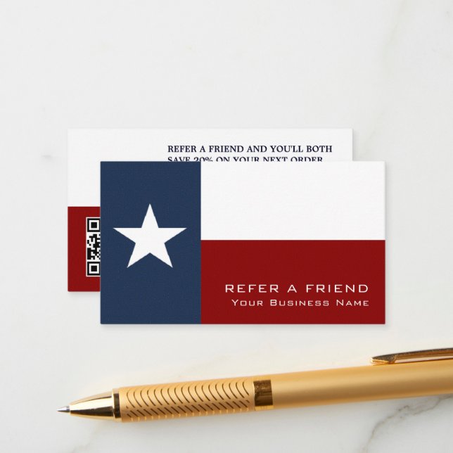 Texan Flag, Texas Business Referral Card (Front/Back In Situ)