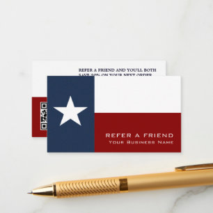 Texan Flag, Texas Business Referral Card